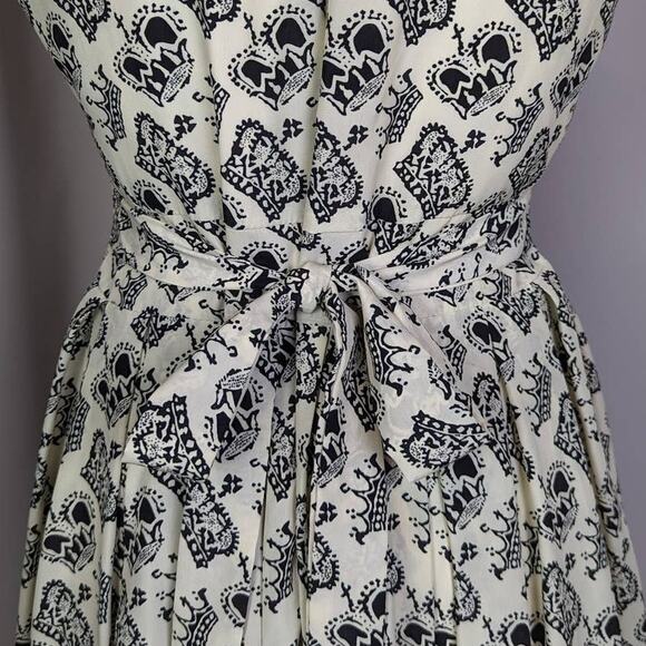 Ravi Famous London Sleeveless Crown Print Dress Black and White M - Picture 13 of 16